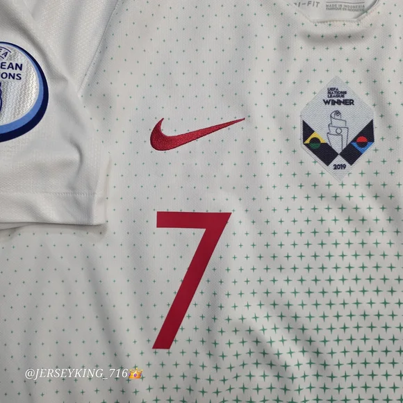 Nike Portugal FPF Cristiano Ronaldo #7 2018/2019 Away White Jersey Euro 2020 Qua